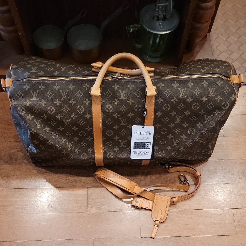 Luxury Louis Vuiton Monogram Keep All Bandouliere Travel Bag Duffle Large 60.